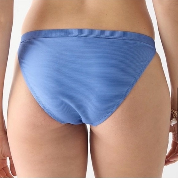 NWT J. Crew Retro Blue Ribbed-trim Hipster Full-coverage Bikini Bottom Sz XL - Picture 8 of 16